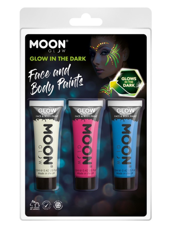 Moon Glow In The Dark Face Paint M41590 Costume Make Up